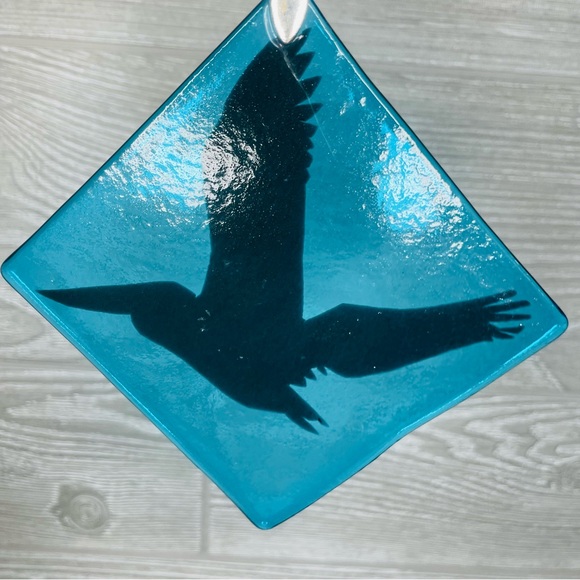 Stained glass sun catcher pelican bird coaster decoration orniment art handmade - Picture 4 of 5